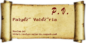 Palyó Valéria névjegykártya